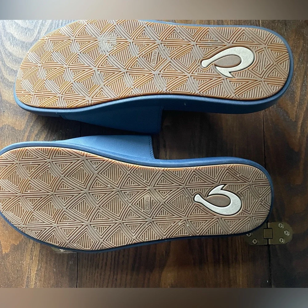 OluKai Navy Padded Slide Sandals